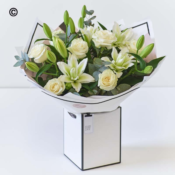 Beautifully Simple Luxury White Rose & Lily Tie