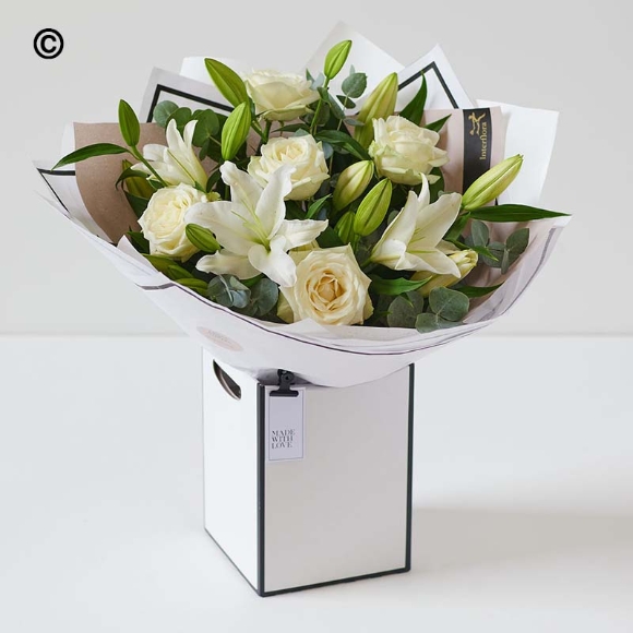 Beautifully Simple White Rose & Lily Tie
