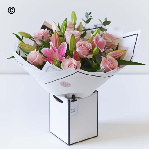 Beautifully Simple Luxury Pink Rose & Lily Tie
