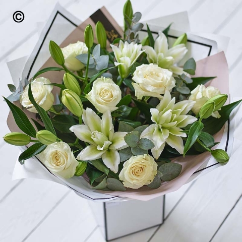 Beautifully Simple Luxury White Rose & Lily Tie